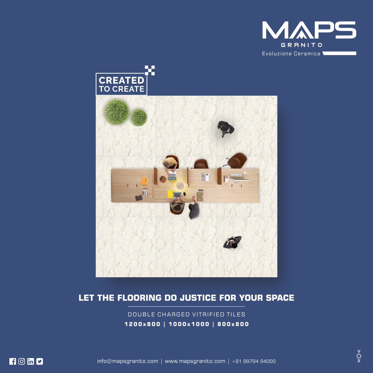 MapsGranito's tweet photo. CREATED TO CREATE
LET THE FLOORING DO JUSTICE FOR YOUR SPACE
For more information visit us at https://t.co/RMOu3T3Ink
#1200x800
#1000x1000
#800x800
#mapsgranito #mapstiles #doublechargedvitrified #vitrified #LuxuryBedroomConcept #luxurysBedroom #ceramicaindia #interiortiles https://t.co/EutGOXbSkb