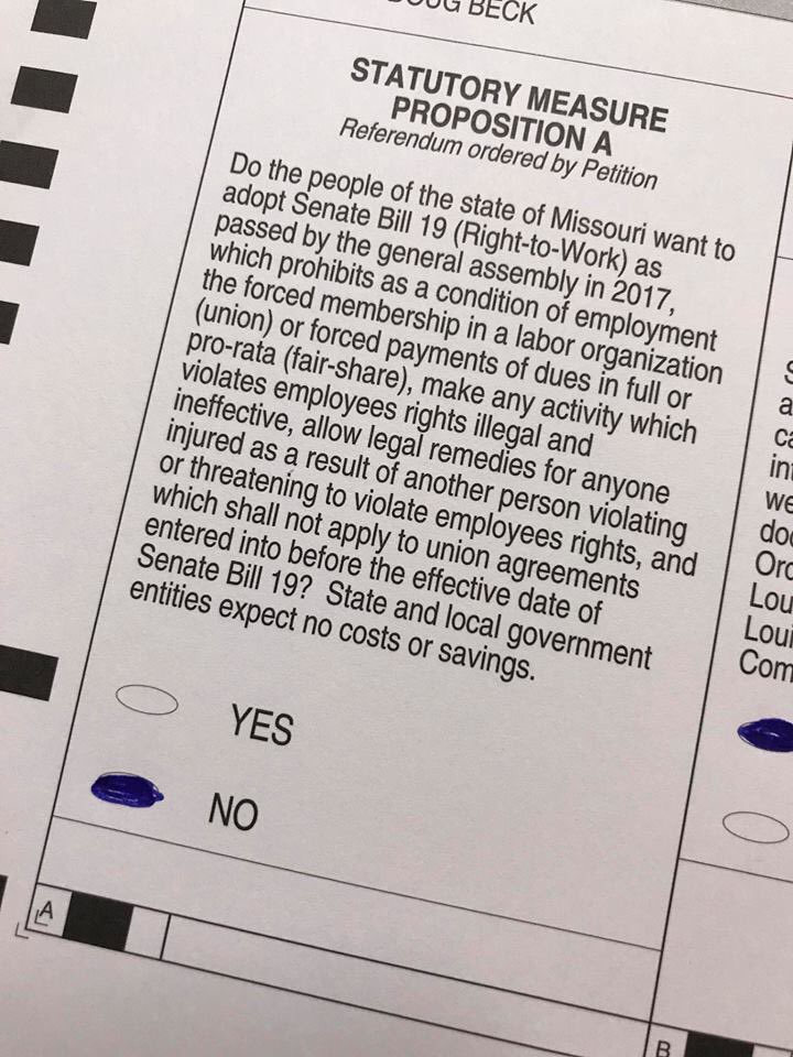 CBTU72's tweet photo. #VoteNoOnPropA today! https://t.co/gsrXN8JPs0