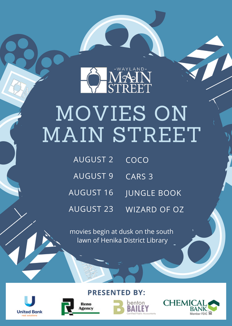 WaylandMainSt's tweet image. This Thursday we will be screening Cars 3 at the Movies on Main Street. You can find us next to the Henika District Library at dusk. If you are interested in helping out at one of the screenings, head to buff.ly/2ORjMw7 to signup. It's less like work and more like fun.