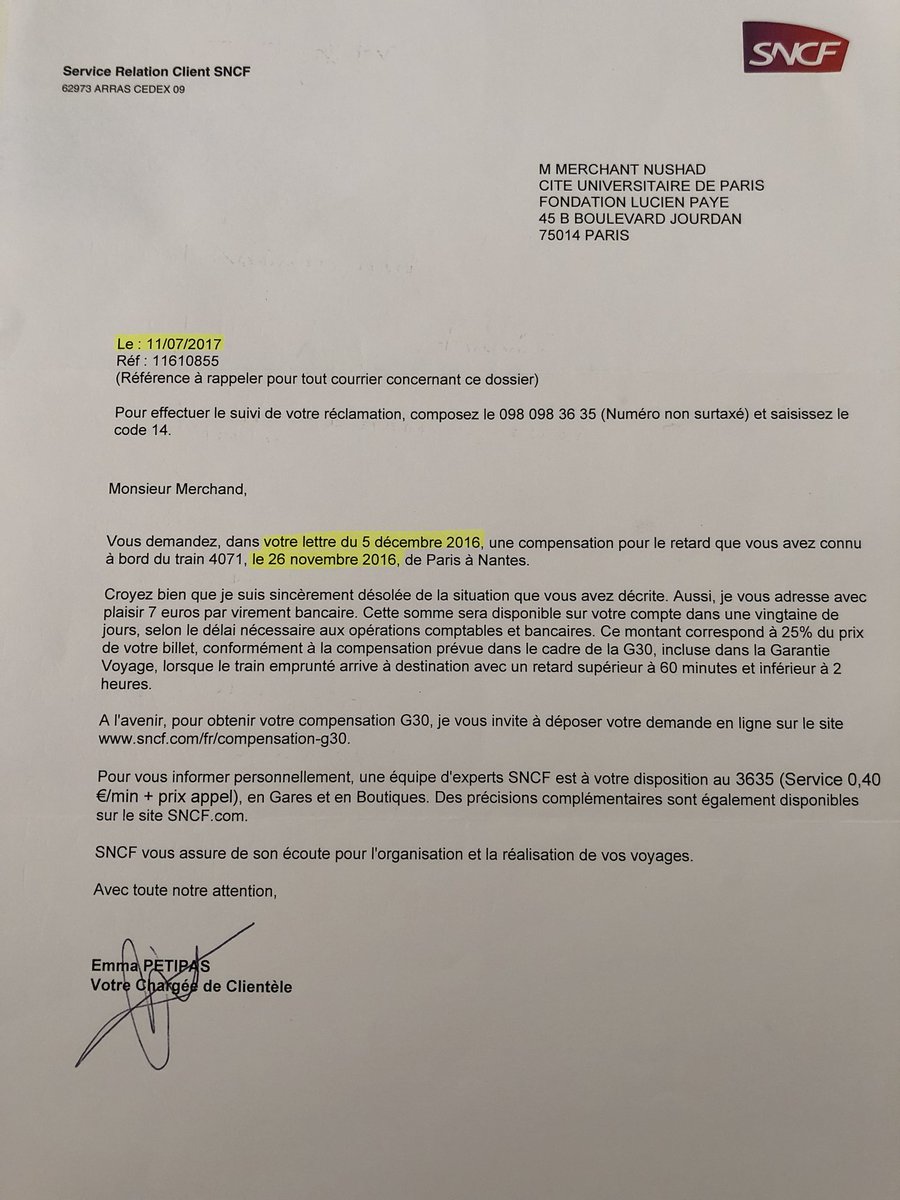 Sncf On Twitter Bonjour Nous Avons Questionner Le Service