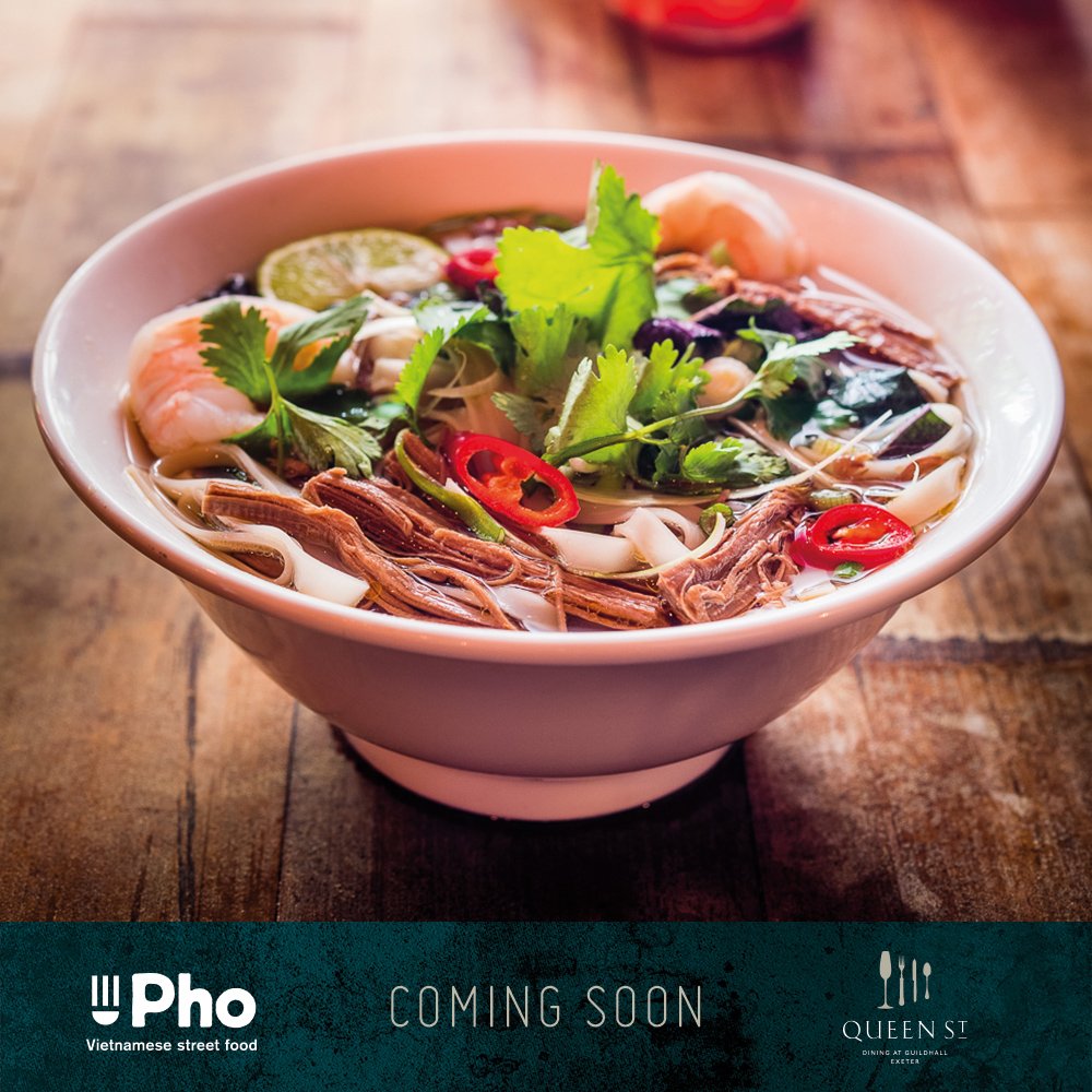 exeterqueenst's tweet photo. Do you love Vietnamese food? Then you'll love to hear that @PhoRestaurant are OPENING THIS FRIDAY!! 🍜 

To celebrate, we're giving you the chance to win a table for four on us! Simply enter via the link: https://t.co/2uZuWukro4 https://t.co/I1vmn8JYMR