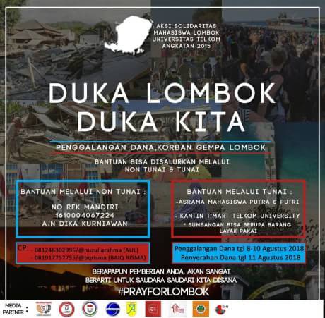 [PENGGALANGAN DANA LOMBOK]

Aksi Solidaritas Mahasiswa Universitas Telkom Asal Lombok Angkatan 2015

Kami butuh kalian
Kami tidak bisa menutup mata, telinga dan perasaan
Kami tidak bisa hanya berdiam diri berharap semua baik-baik saja
Jujur hari-hari yang kami lalui terasa b…