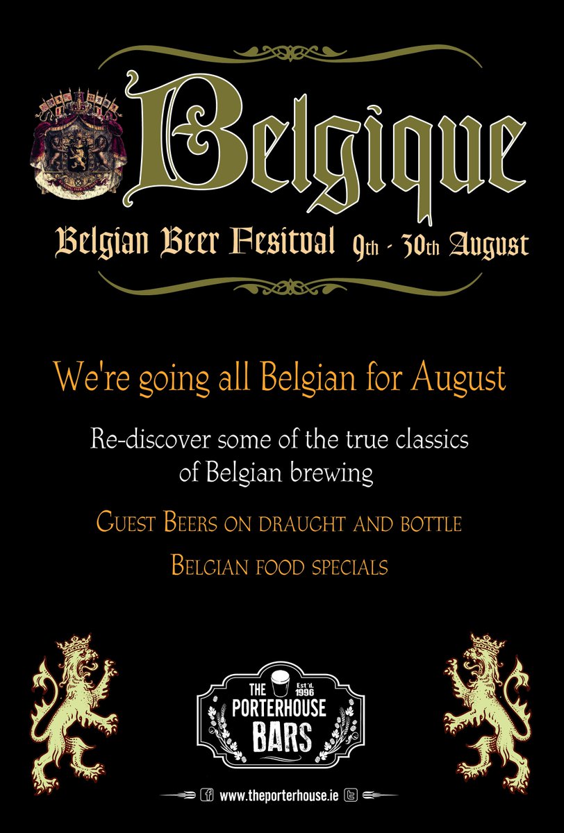 Belgian Beer Festival kicking off this Thursday the 9th 🇧🇪
Re-discover some of the true classics &amp; travel through Belgium with our beer passports to be in with a chance of winning a trip for two!! 🍺✈️

#BelgiumBeerBest #Belgique #CraftBeer #BelgiumBeer