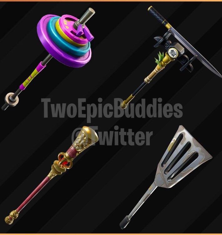 The_Sharks_Fin's tweet photo. Leaked skins, pickaxes, gliders and backblings. https://t.co/v4dEGyGT22