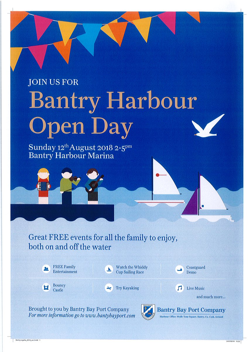 PortofCork's tweet photo. #Bantry Harbour Open Day Sunday 12th August - Great Family Fun and lots of FREE events. See Bantry Bay Port Company for more info and event programme https://t.co/gXILHCW7p1 https://t.co/UT8vADSDa2