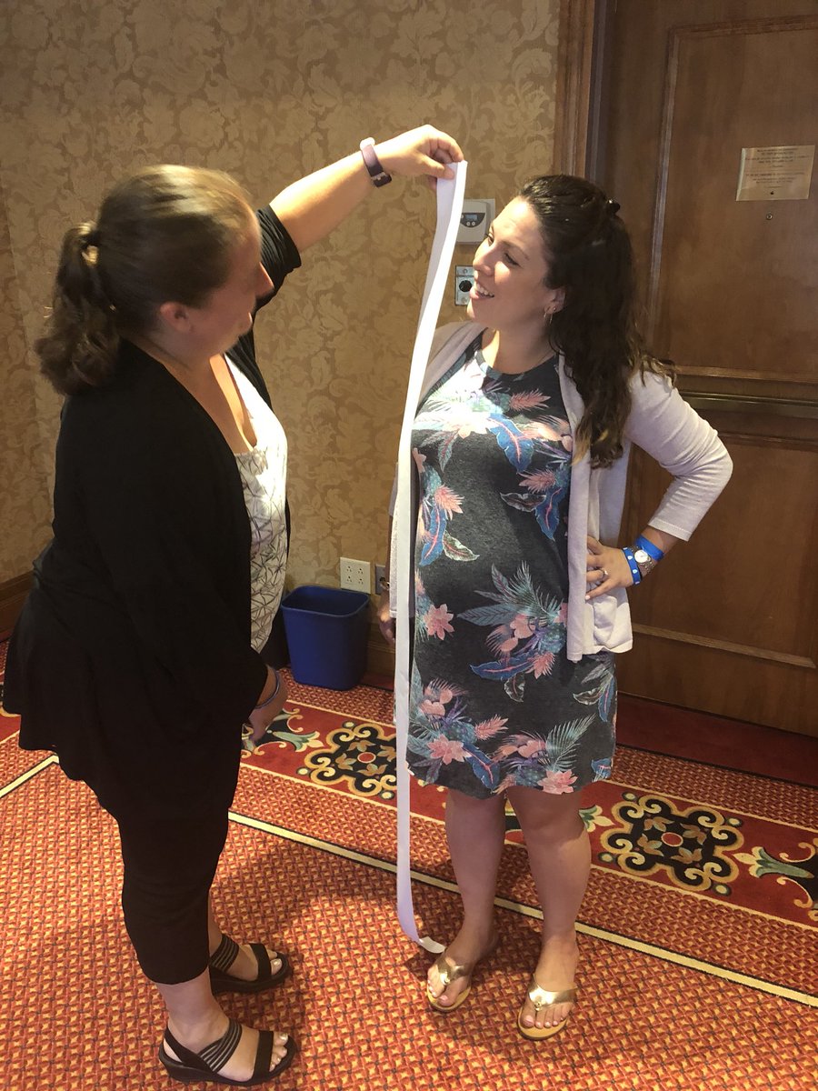 pinho_stacy's tweet photo. Find something the length of your paper... well look what/who Tina found! @tina_morotti @TLAMath (Does my length now measure the same as my circumference? 🤔🙈) #lengthhunt #preggoproblems #DNAmath #LCEEQmath https://t.co/xTSuI3yyuk