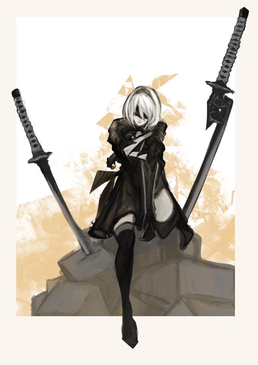 Enotouwa 絵野藤和 今日のnierイラストは2bです Nier Nierautomata ニーアオートマタ