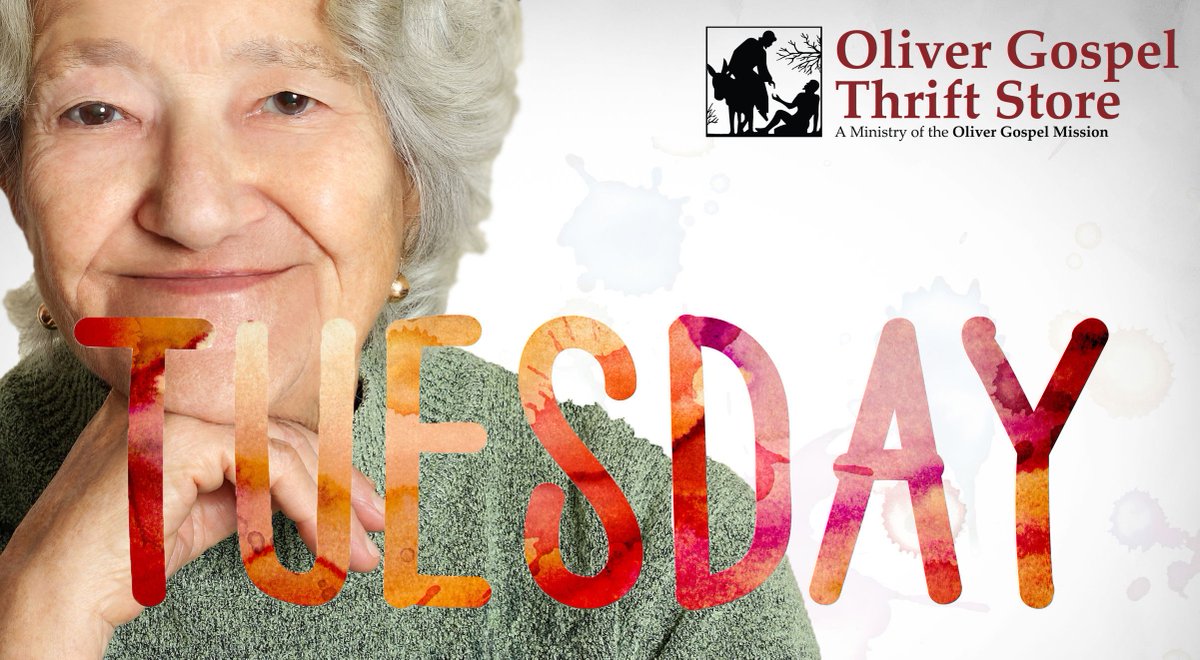 Don't miss 10% off on senior Tuesday. Get thrifty and help the homeless.