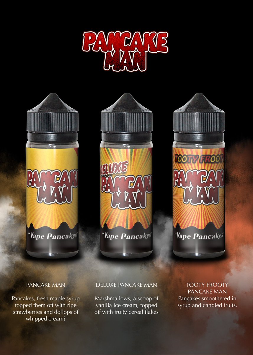 Vape_Proper's tweet photo. New look, same great flavor! Updated labels for Pancake Man now available. #vape #vapefam #ecig #pancakeman #vapenation #ukvapers #eliquid #vapedeals #vaporworld https://t.co/0MnO0PZKJI