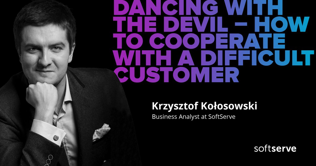 SoftServeBg's tweet photo. Join us on 27 August at @PuzlCowOrKing. Krzysztof Kołosowski will share useful insights into how to cooperate with difficult customers. https://t.co/rbZm41e0vG https://t.co/adUbaIMzAO