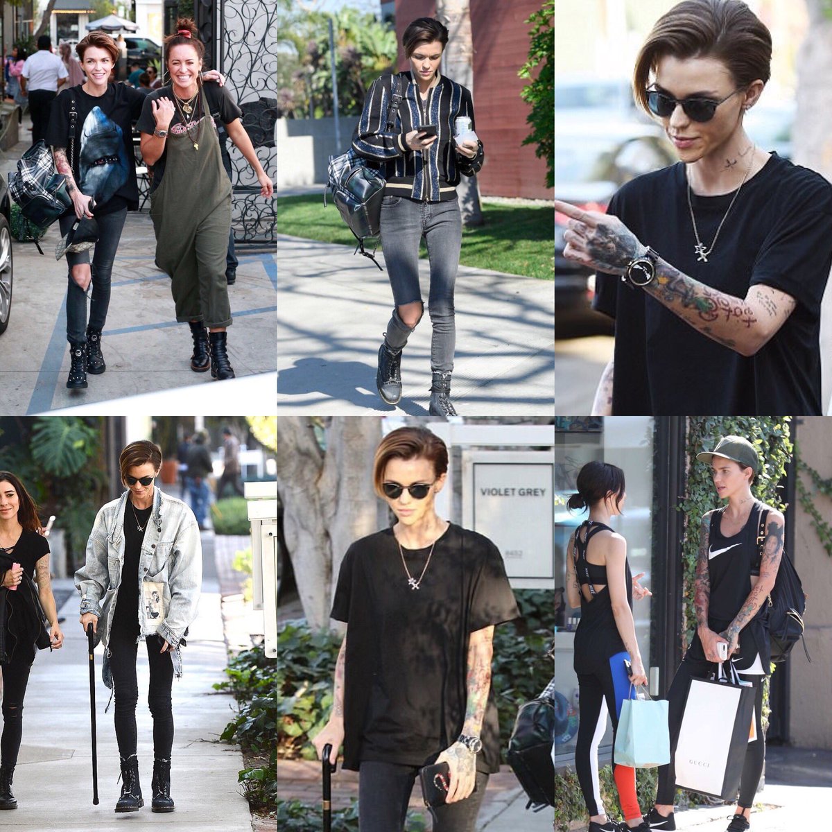 Diz ルビーローズの私服好きだなー サメtシャツを着こなしてる 華奢で顔小さいからこの髪型が最高に似合っててかっこいい