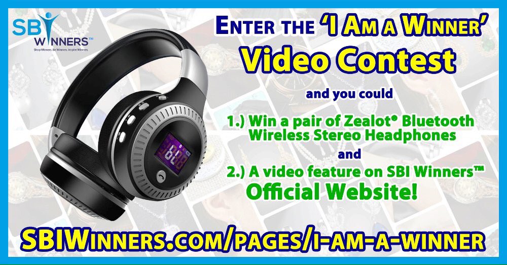SBIWinners's tweet image. .IT ALL ENDS TOMORROW! Hurry and enter the #IAmAWinner Video Contest for your chance to win these Zealot® B19 Bluetooth® wireless stereo headphones, in your choice of color! SBIWinners.com/pages/i-am-a-w…. #WinnersShopWithWinners. #SBIWinners.