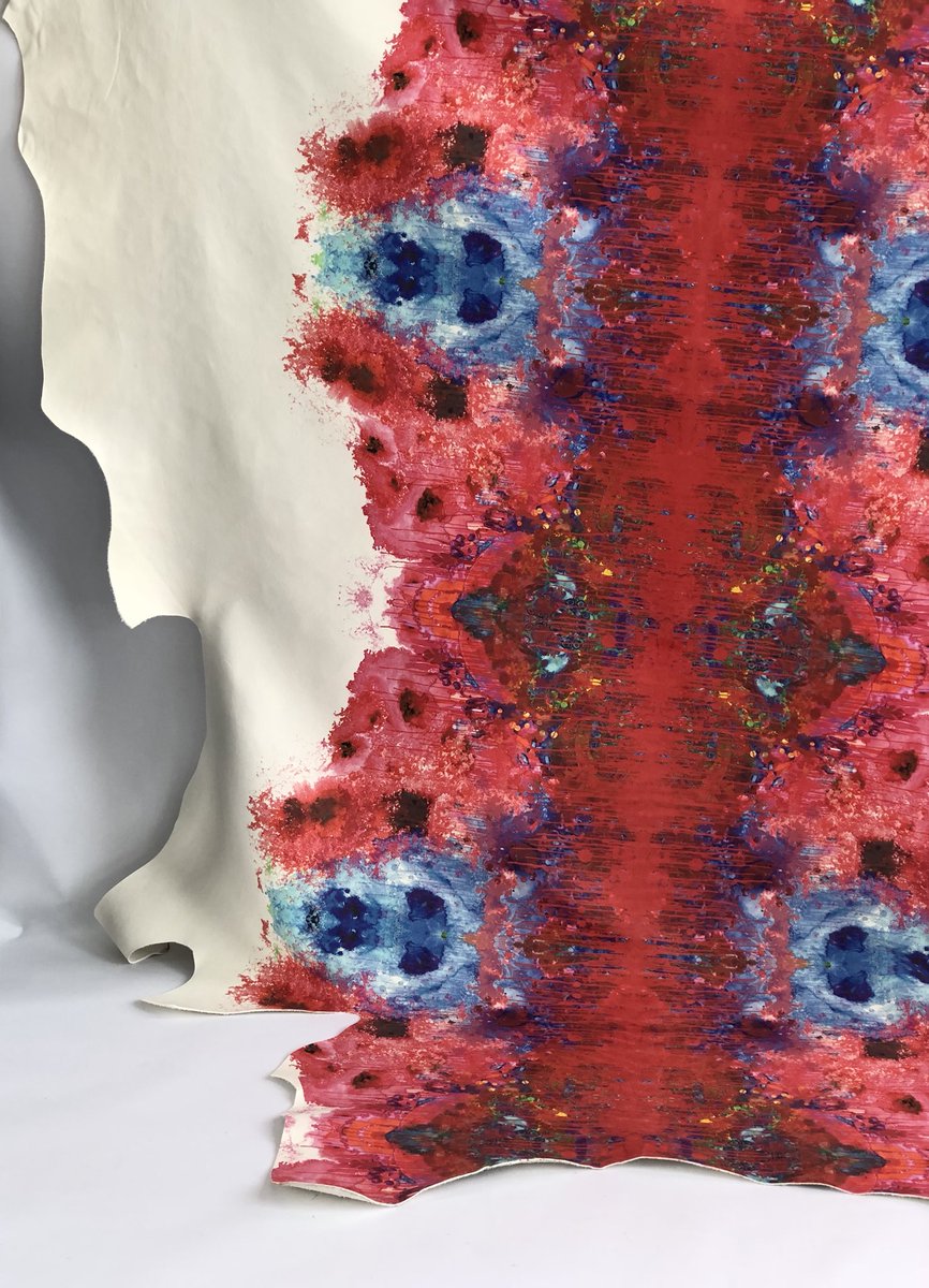 TBeasties's tweet image. We have collaborated with leather expert @BillAmberg along with a number of other #designers for a collection of colourful #digitallyprinted hides.  All the hides will be on display as part of the #ElectroanalogueExhibition for the duration of #londondesignfestival 2018. #design