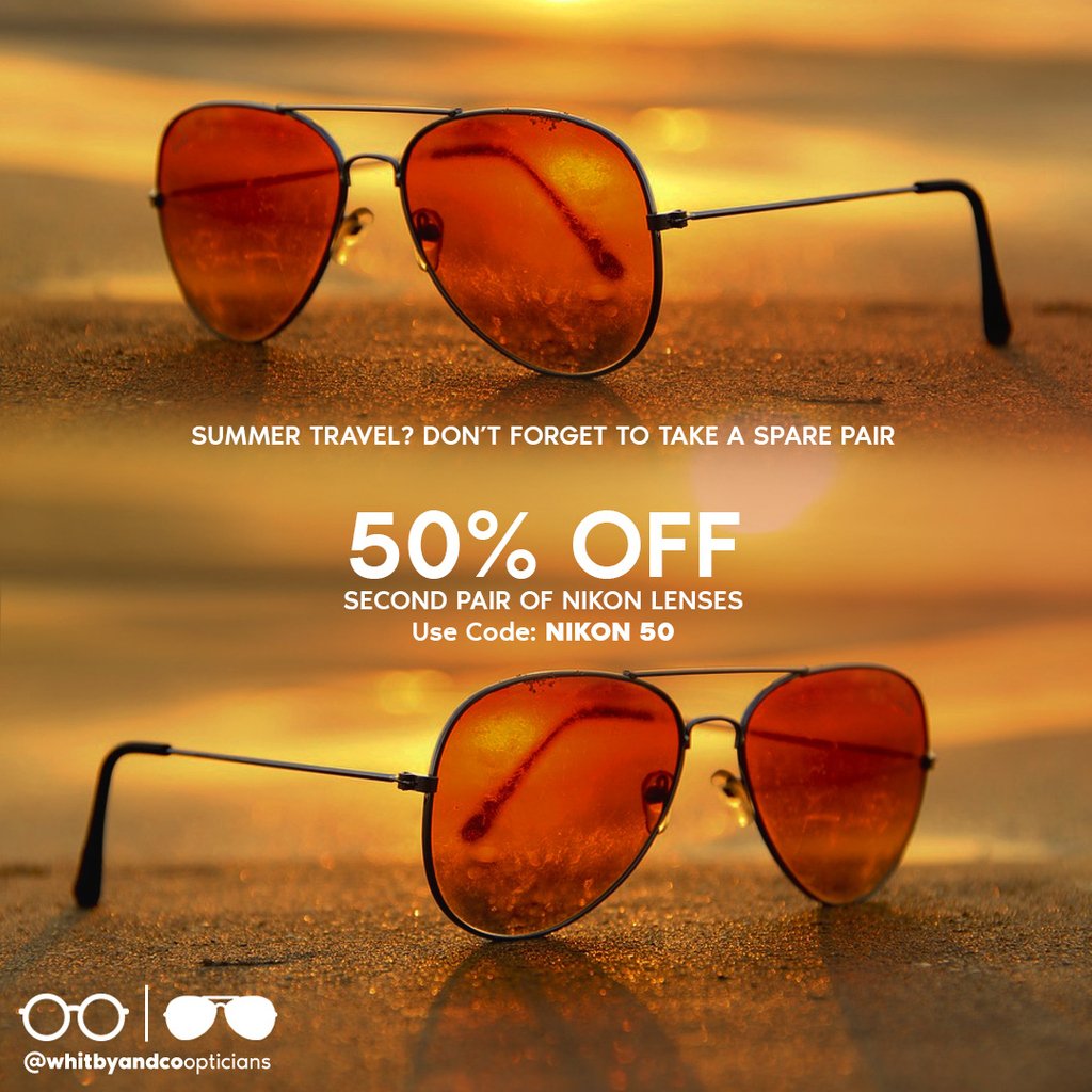 WhitbyCoOptics's tweet image. ⛱☀EXCLUSIVE SOCIAL MEDIA OFFER THIS SUMMER☀⛱

Buy any two pairs of Nikon lenses and get the cheapest pair half price! Get in contact and quote code: NIKON 50

OFFER LASTS UNTIL 30TH SEPTEMBER 2018!

#summer #travel #sunglasses #eyewear #nikon #whitbyandco #opticians
