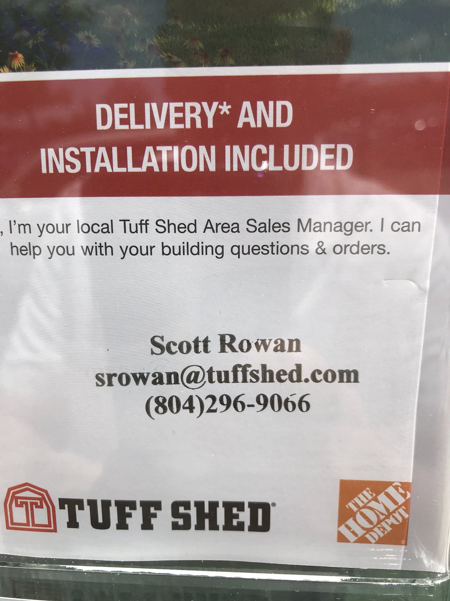OffTheGridRVA's tweet photo. Hey #Midlothian reclaim your basement &amp; attic by putting your things in new #custom @tuffshed 
FREE PAINT until 8/22 knocks about 10% off your shed: 30 colors to choose from!
Get to @HomeDepot no.4631 (1386 Carmia Way) to see new #barn &amp; #backyard #storage options
@JeffHarrell18 https://t.co/HeDponEZcA