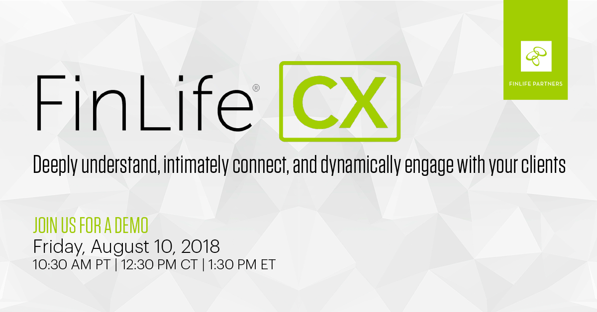 Jason_Gordo's tweet photo. FinLife CX helps you quantify ​and measure the impact you have on your clients’ lives.​​ Join us on 8/10 for a demo. Register now! https://t.co/oc7NVvN2aa https://t.co/ZZdBTjvNRO