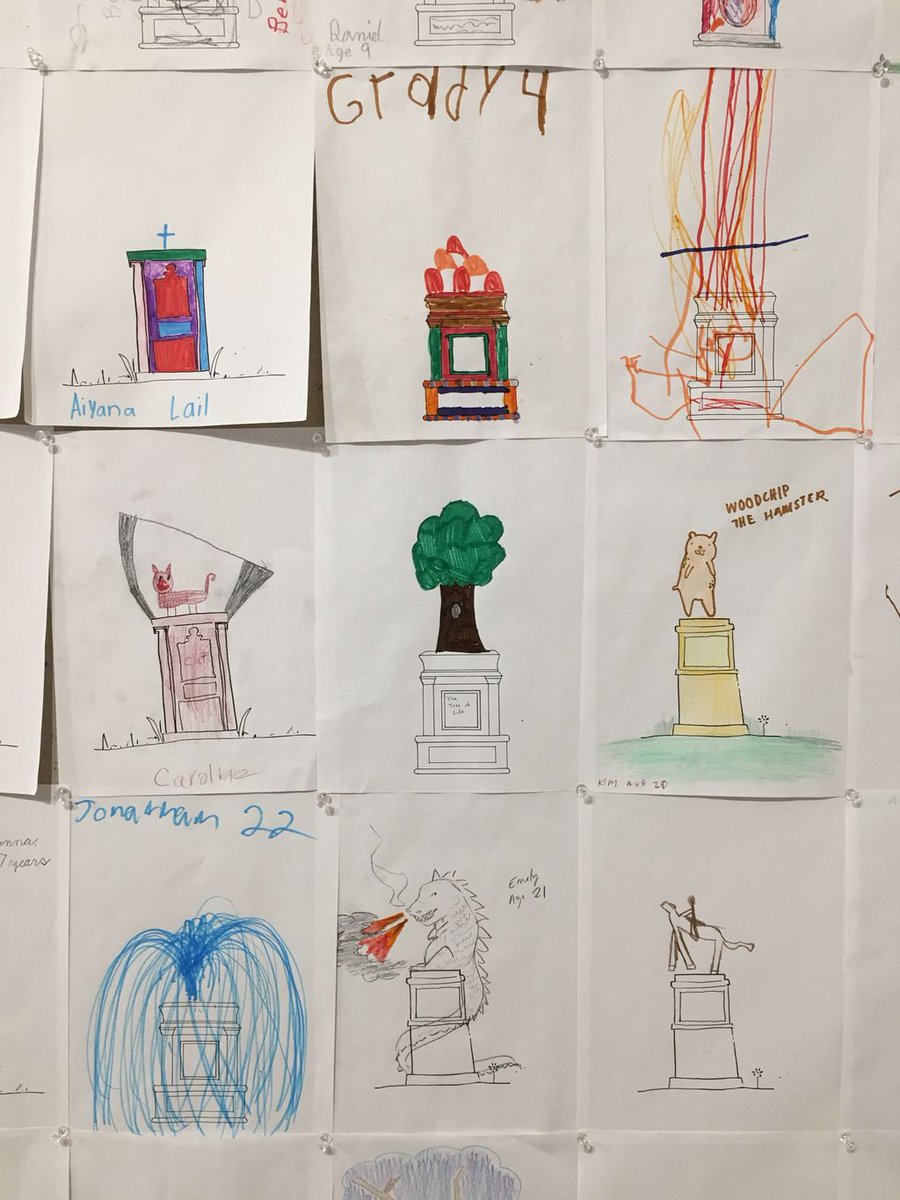 MonumentAveGDGD's tweet photo. proposals for the next monument on Monument Avenue from Richmond’s youngsters drawn in April 2018 https://t.co/WqoaU4Pzjo