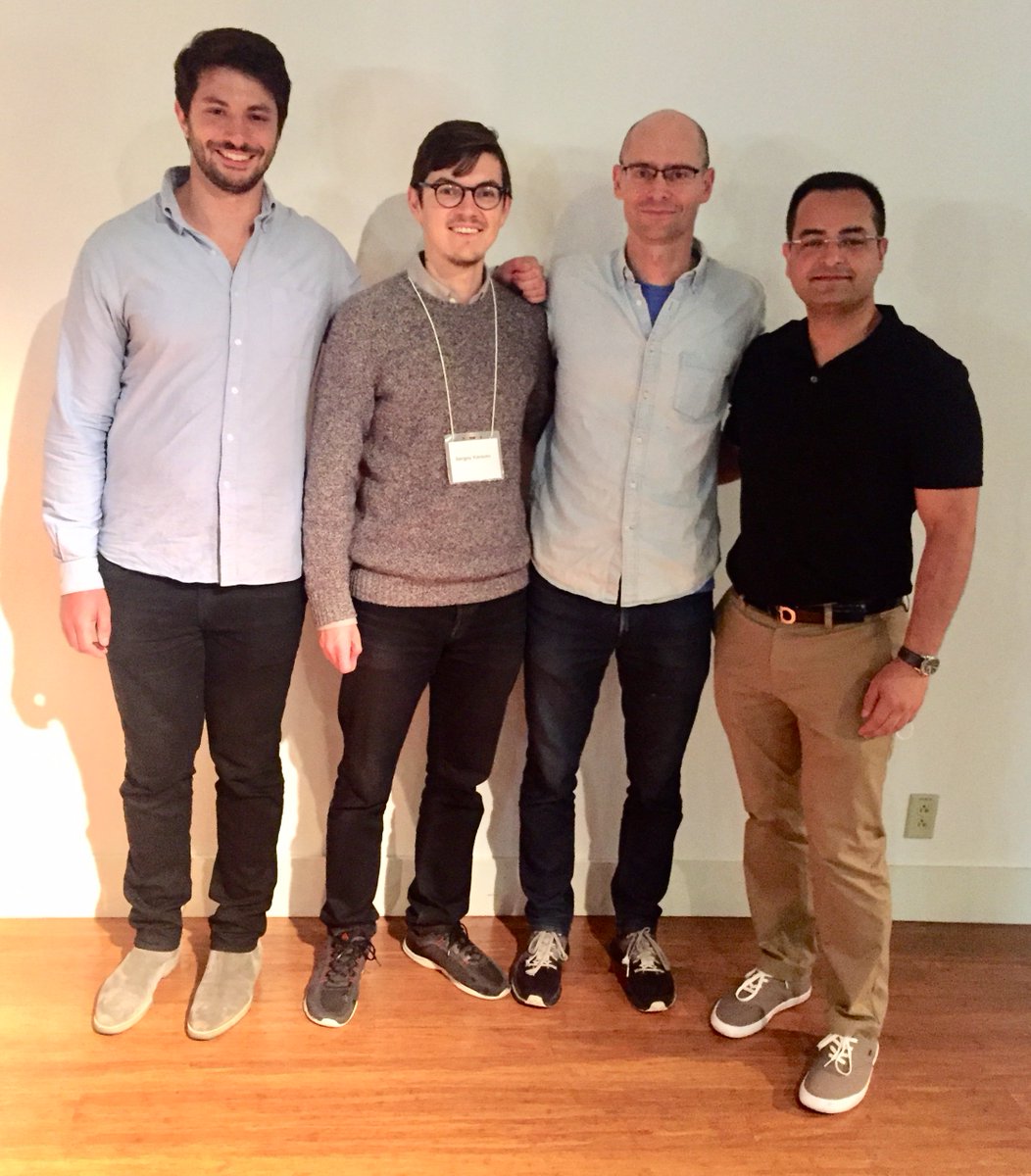 kamranash's tweet photo. Absolutely amazing full stack deep learning 3 day event. Lectures from
@pabbeel  @sergeykarayev @josh_tobin_ 
@karpathy, Jai Ranganathan Dir AI #Uber, #yangqingjia Dir AI Infrastructure #Facebook
Lukas Biewald, founder #Cloudera and #W&amp;B
#deeplearningy  #openai #AWS #GoogleCloud https://t.co/J9HSPe6hw0