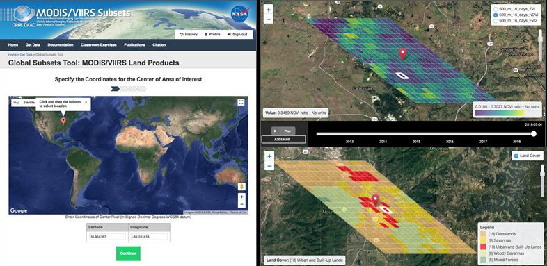 NASAEarthData's tweet photo. Webinar on 8/16/18:  MODIS and VIIRS #Data Tools and Services at your Fingertips- Learn how to discover, subset, access +visualize both MODIS and VIIRS data products w/a suite of #NASA ORNL DAAC user-friendly tools. To register: https://t.co/PA12kvnPp4 https://t.co/TVVyEfbLaQ