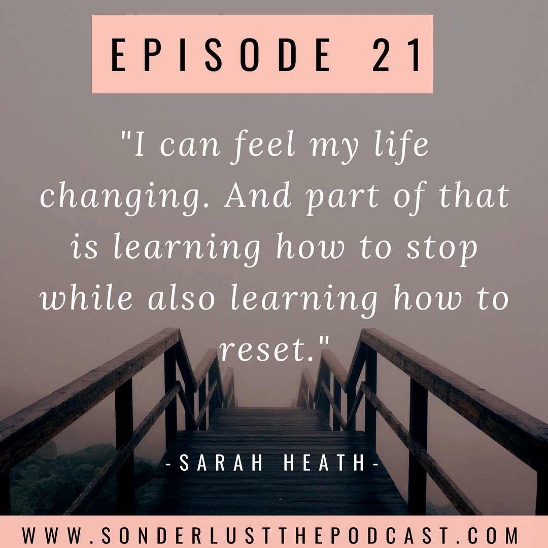 sonderlustpc's tweet photo. ***EPISODE 21 IS AVAILABLE TODAY!*** As Sarah begins this time of renewal leave, she sits down with her dear friend Jonathan Martin to discuss the importance of rest and how that ties into our security, purpose and identity.  #Sonderlust #Renew #FacingFear #Change #MadeNew https://t.co/st87RAjFaa