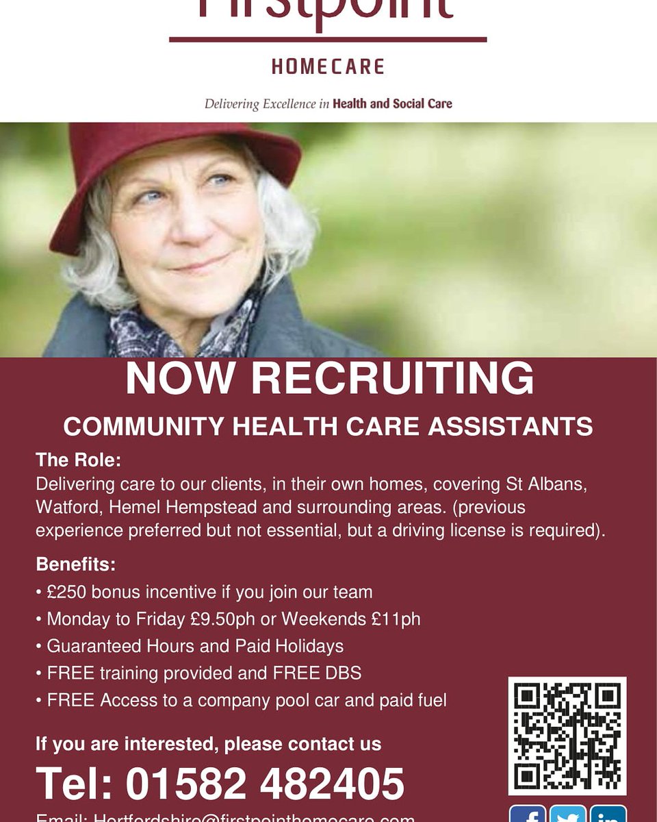 Call us on 01582482405
Great pay rates and guaranteed hours
#communitycare #healthcare