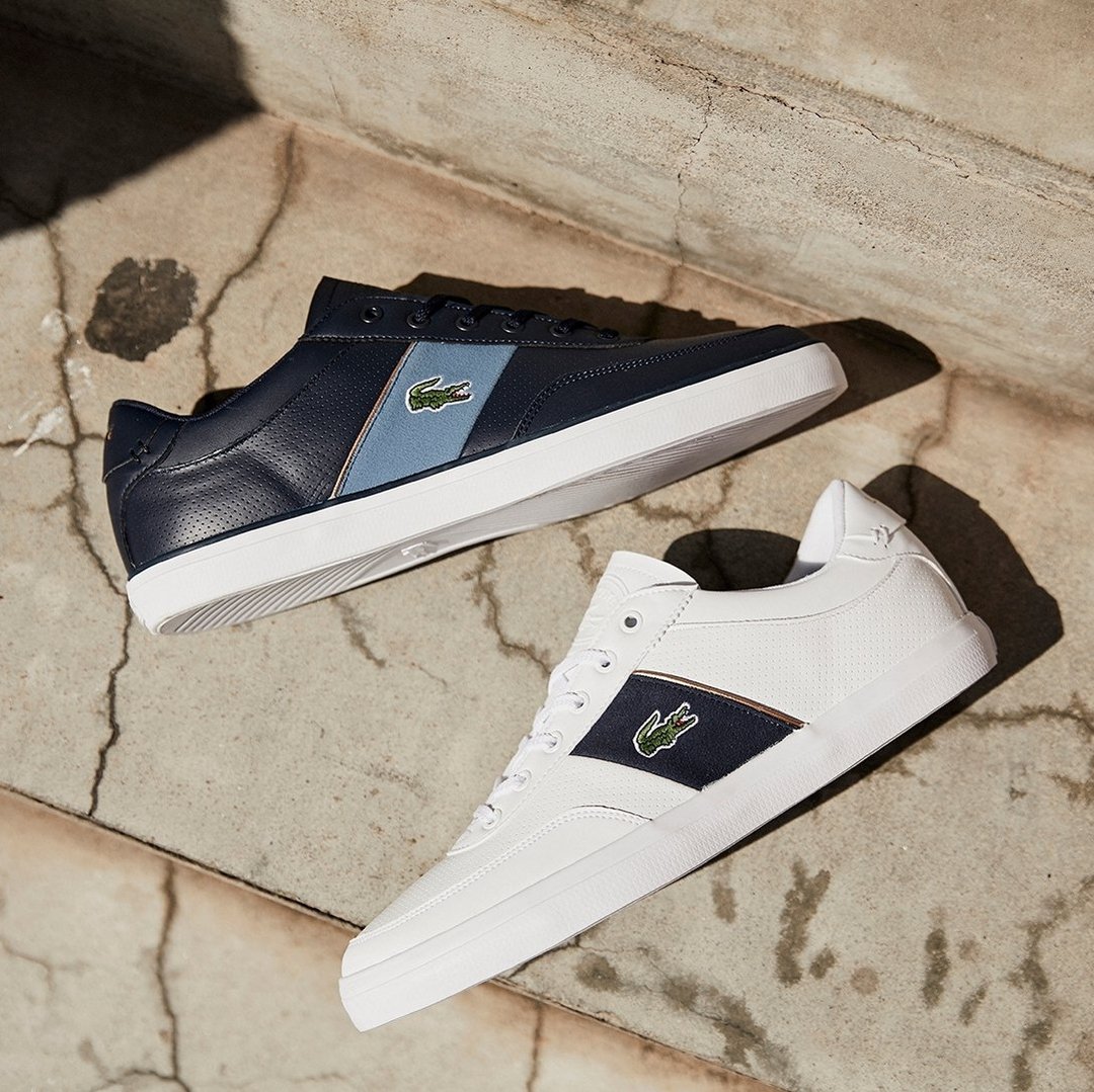 lacoste court master white navy