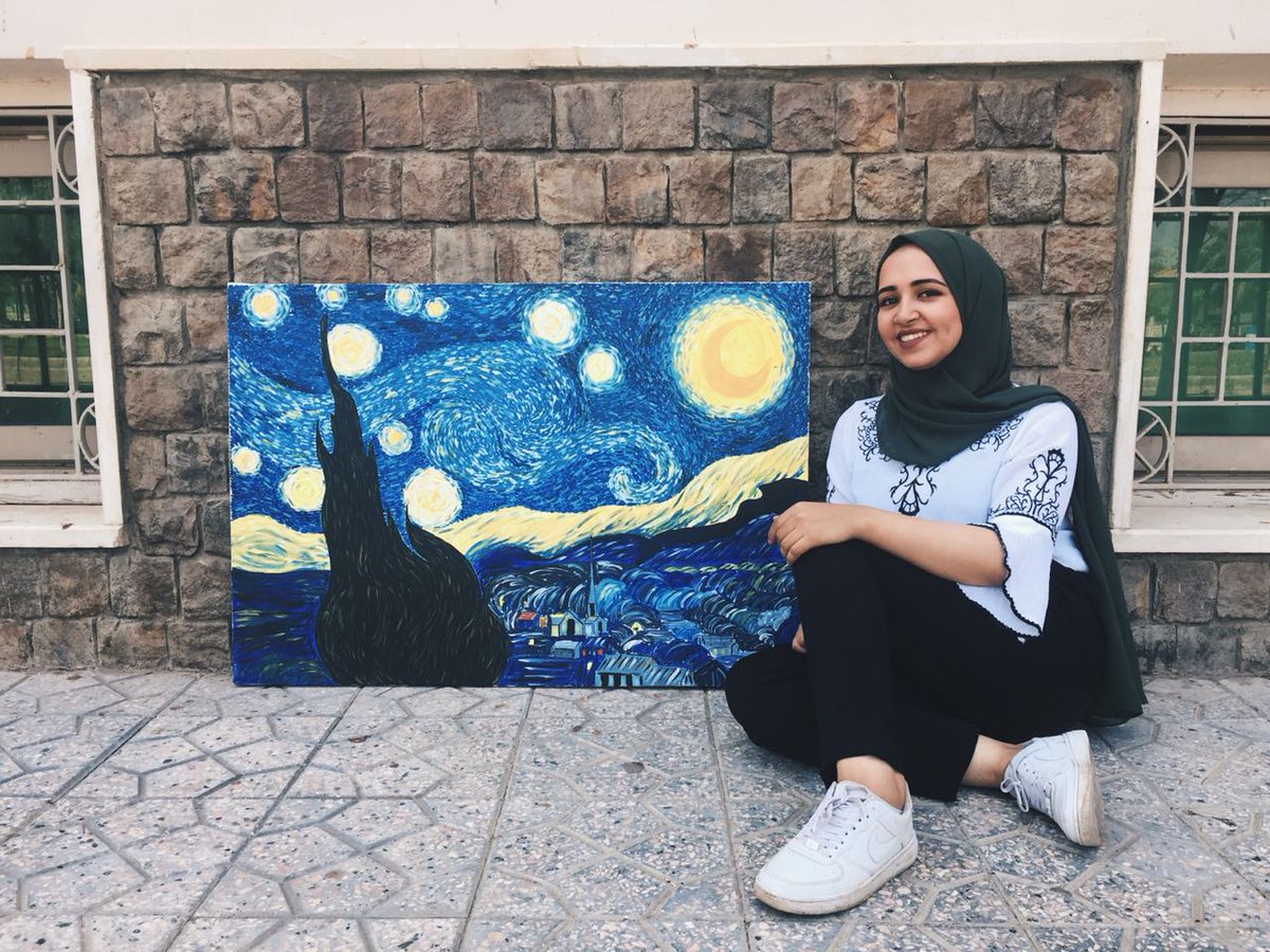 MarwaSa1997's tweet photo. هقدر دعمكم جدا 💙 
Starry night 
100×70cm 👀 https://t.co/D2Rg109faa