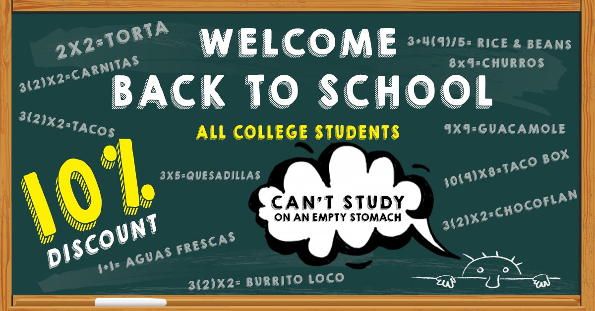 LocosReal's tweet image. GET YOUR 10% DISCOUNT TODAY #ANGELOSTATEUNIVERSITY #HOWARDCOLLEGE #THEREALMEXICANFLAVOR #SANANGELO