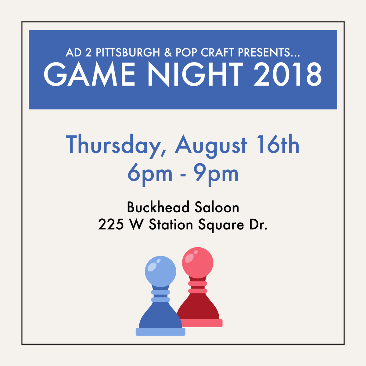 PRSAPgh's tweet photo. Will you be attending @Ad2Pittsburgh's game night? It's Thursday August 16th from 6-9pm. More info: https://t.co/95kUZ2DL2B #GameNight2018 https://t.co/RaBMqMKdRK