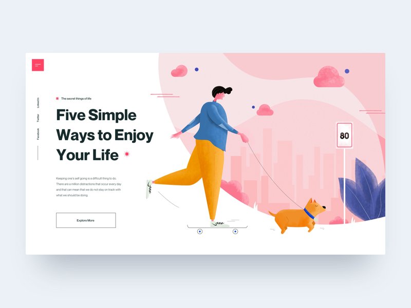 FreeUIDesign's tweet image. “Enjoy Your Life :: Illustration
by Tran Mau Tri Tam ✪ in Web Design Concept” buff.ly/2AOnOm3