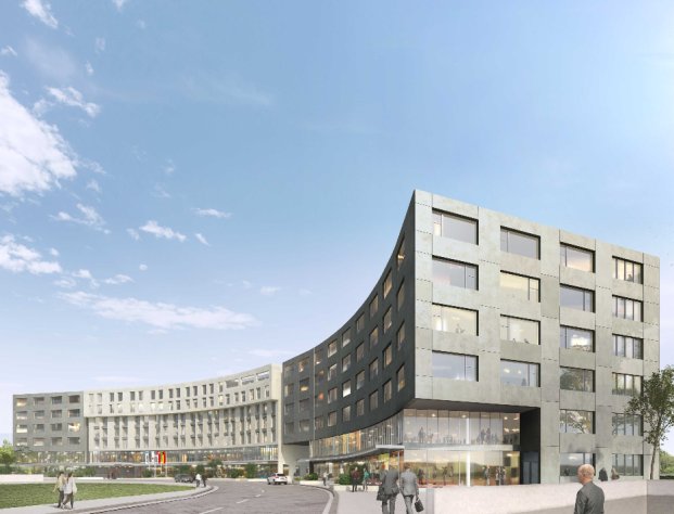 DeltaPrefa's tweet image. Réalisation 2018 en cours par Delta Préfabrication du chantier CP Bergère à Meyrin (Suisse) pour l'entreprise IMPLENIA conception DGPA. 10 000 m² de façade en panneaux porteurs à isolation intégrée et en panneaux suspendus, béton teinté noir et beige, finition lisse