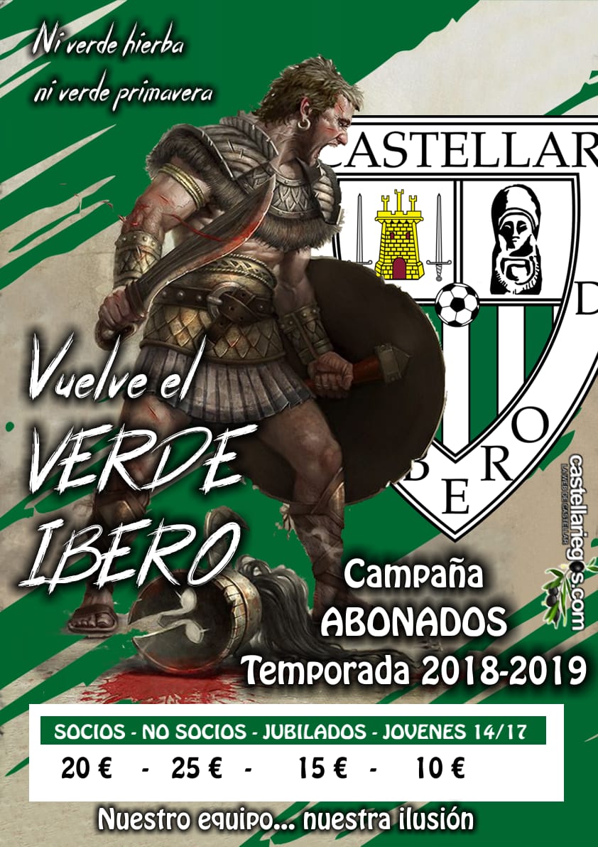 Volvamos a soñar.
Ya puedes adquirir tu abono para apoyar a tu equipo, demuestra que el mejor fichaje eres tú. Somos verdes, somos Íberos, disfrutamos con este juego... adquiere tu abono para la Liga, Copa Presidente, Copa Subdelegado y Bujarkay.

Nos vemos en el  San Benito.