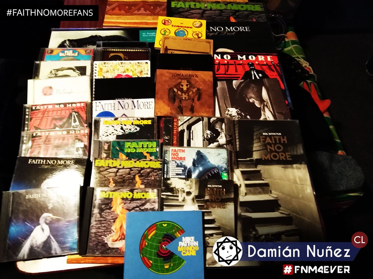 FNM4EVER's tweet photo. #FNMFANS Damián Nuñez 🇨🇱 "Hola que tal? Les adjunto una foto de lo que llevo de mi colección!" @FaithNoMore ¡Gracias Damián! #FaithNoMoreFans #FNM4EVER https://t.co/9vVMJLVGCP