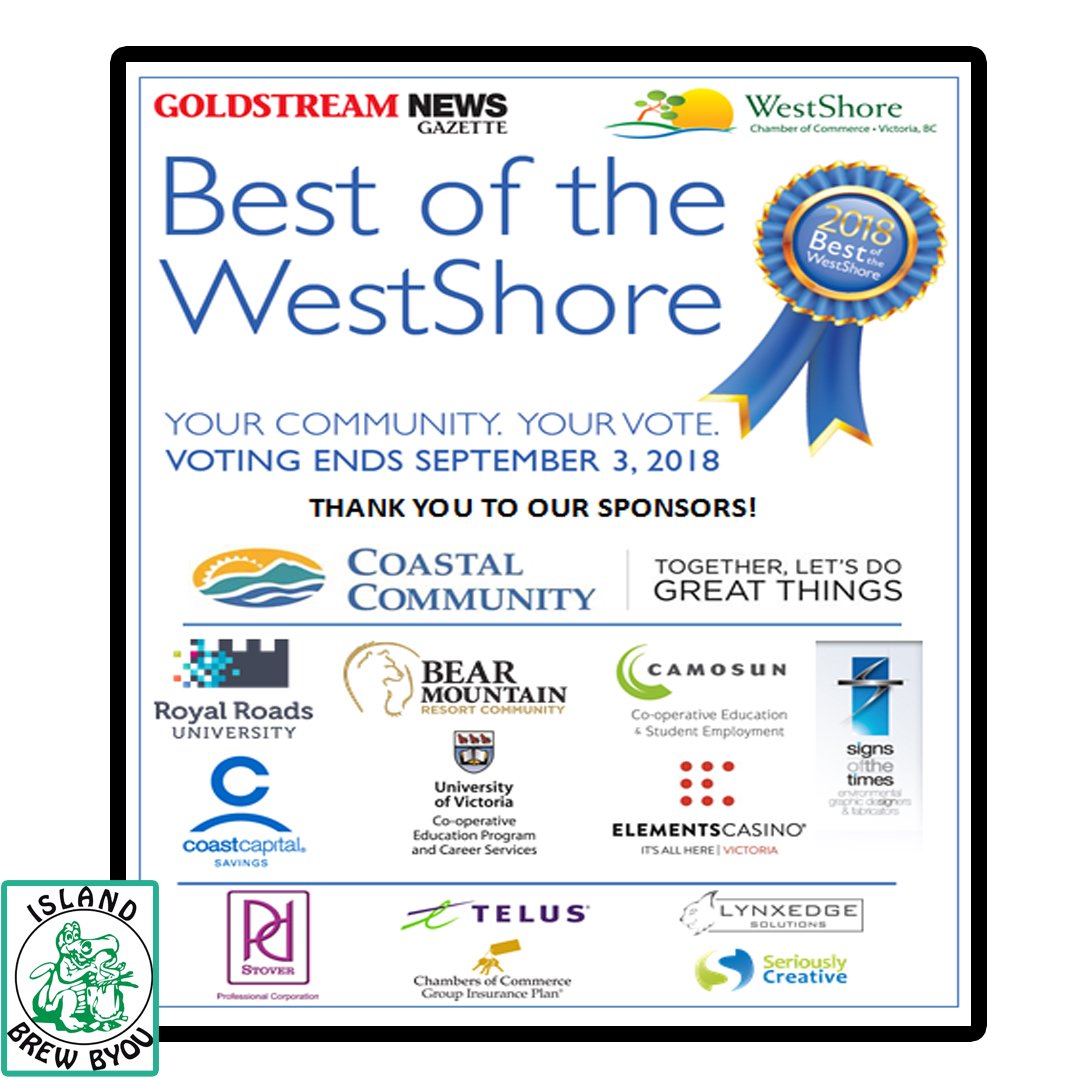 IslandBrewByou's tweet photo. Best of Westshore voting is still running until September 3rd

 https://t.co/WXzUrBtUxL
#yyj
#yyjwine
#islandbrewbyou
#langfordbc
#langford
#vancouverisland
#langfordwine
#langfordbeer
#yyjbeer
#victoriabeer
#victoriabeerweek
#vancouverisland
#cider
#westshore https://t.co/xi3ruZIWqV