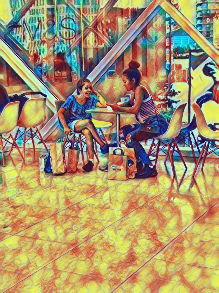 keeleyjw's tweet photo. my girls loving a coffee break @marksandspencer @westfieldstrat https://t.co/Qfm3CaDPL7