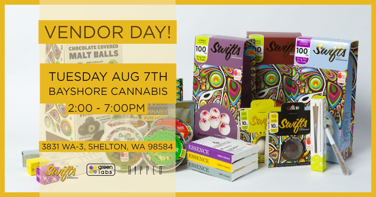Swifts_Edibles's tweet photo. #VendorDay! Come see what #newproducts #GreenLabs has been creating. Visit us @BayshoreCannabis in Shelton, WA from 2-7pm today!
#cannabis #wa #shelton #greenlabs #swifts #dipped #cannabisedibles #dippedprerolls #chocolatecovered #THCtablets #CBDtablets #CBDmints #THCmints #THC https://t.co/5A00nwgoHc