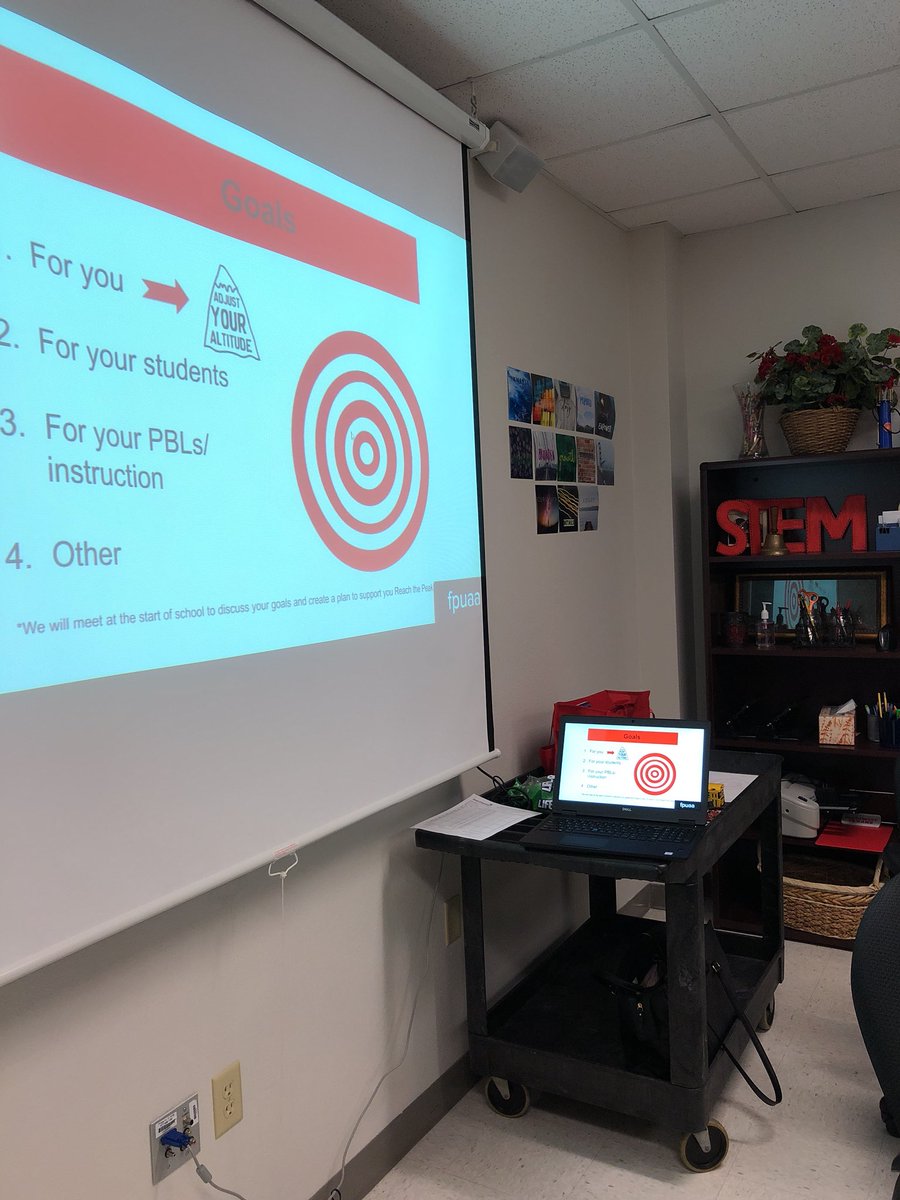 kchelmick's tweet photo. Our @STEMAcademyNHS teachers are back! We are setting goals, planning for next year and adjusting our altitude! #TeamIsBack https://t.co/PUowllXYIk