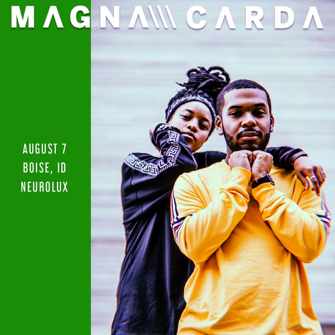 MagnaCarda's tweet photo. Come vibe with us at the @Neurolux in Boise tonight w/ @RadioBoise. Get your tickets now at https://t.co/QXBaVa8leD #MagnaCarda #Boise #HipHop https://t.co/hdiX6BSdss