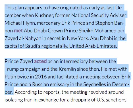 The same three countries (Saudi, UAE and Russia) also played a role in Trump's election, under a global agreement negotiated by mercenary Erik Prince. 5/6 @traciemac_Bmore  https://narativ.org/2017/11/23/billionaire-boys-club/4/