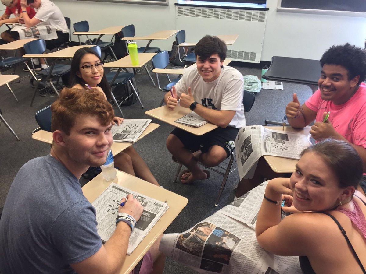 ProfNichols's tweet photo. Who will win the @nytimes crossword puzzle team challenge? Team @MichaeljHermo @DerubeisLuigi @SchmigelAustin or @SeanSpina1 @penn_state #CoolCOMM https://t.co/5kLFWqIPR9