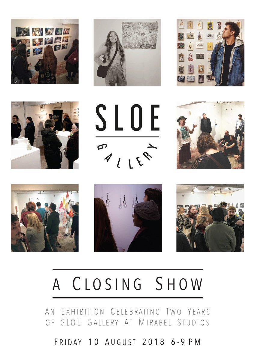 ~News from SLOE~ After 2 fantastic years at Mirabel Studios, SLOE Gallery is moving on and passing on the exhibition space to a new group of artists to make their own. Join us for our Closing Show this Friday! 6-9pm #exhibition #art #sloegallery #Manchester