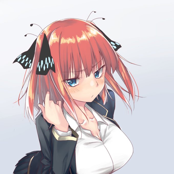 飛鶏さんがTwitterに投稿した中野二乃(五等分の花嫁)のイラスト。