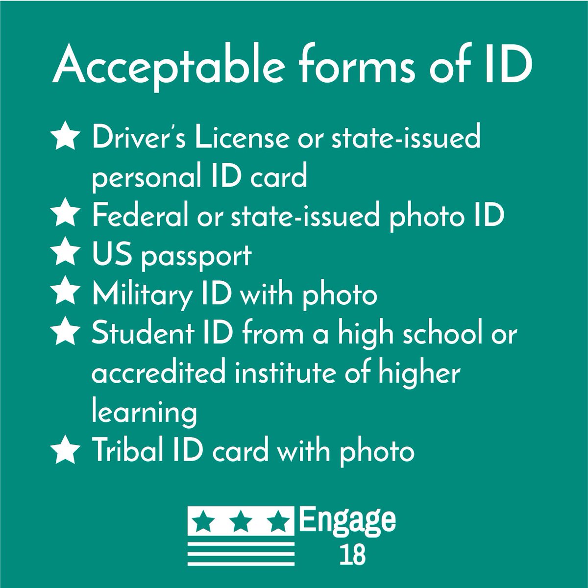 EngageEighteen's tweet image. Here are some more tips for your voting experience today! (2/2)