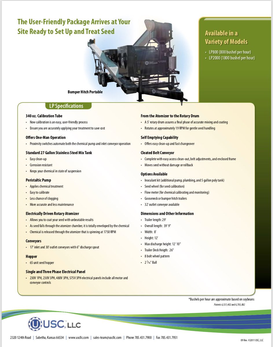 DirectEntInc's tweet image. Customer in Northern Indiana is 🔥 to move a @USC_LLC Portable #LP800 Seed Treater.  System comes with a few extras, call to learn more, 317-954-8246