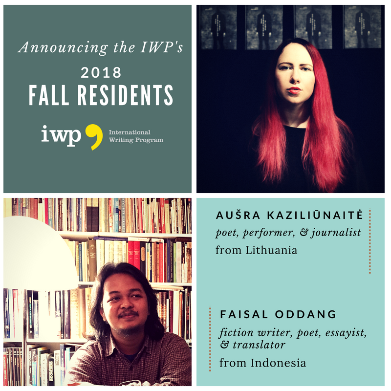 UIIWP's tweet photo. Announcing two more #IWPFallResidents for 2018! Brief bios and writing samples: https://t.co/yMHg4SksC8
They participate in the #IWPFallResidency courtesy of @ECAatState @usembvilnius @usembassyjkt @UIowa #IWP2018 #exchangeourworld https://t.co/FTvmAbirma