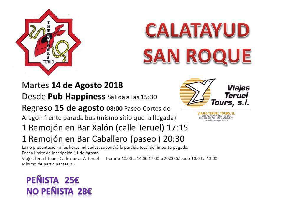 Volvemos a Calatayud!!!!!! Podréis apuntaros en Viajes Teruel Tours hasta el sábado día 11 de agosto!!! Animaros!!!!!!!