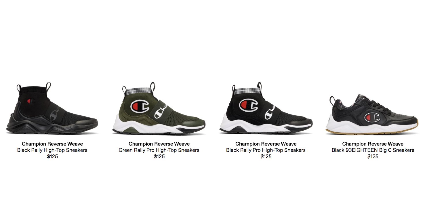 champion reverse weave shoes