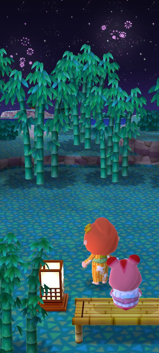Sophia66073206's tweet photo. アップル🍎ちゃんと花火🎆
#ポケ森
#AnimalCrossing
#PockerCamp
#ACPC
#つねきちの夏祭り https://t.co/Tg118cbskZ