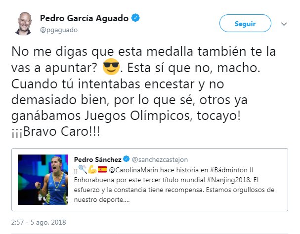 Pedro García Aguado tiene un problema de agresividad. Rompe puertas, roba dinero a sus padres e insulta presidentes. Le voy a conseguir un currele y me lo llevo a un descampado a hacer "terapia" 15 min rompiendo mierdas.
Porque así se solucionan todos los problemas de la vida.