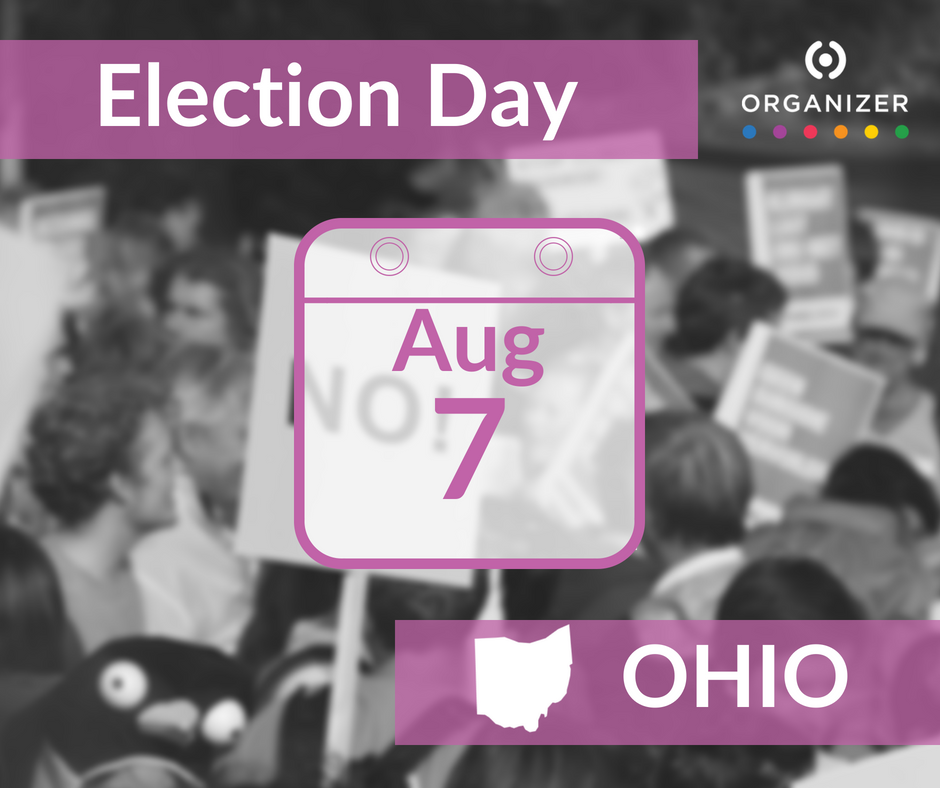 OrganizerInc's tweet photo. It's #ElectionDay! The polls are officially open in #Ohio! Good luck @OHDems! See you at the polls (closes at 7:30pm) --> 

#OH12 #Midterms2018 #BlueWave2018 #PrimaryElection #GOTV #FieldWins https://t.co/t6lrMu0EZD